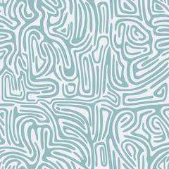 Labyrinthine seamless pattern with curve figures on backdrop. Bent shapes seamless abstract pattern. Abstract wallpaper. Convoluted figures pattern. Short thick curved stripes. - 285785833