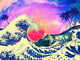 Trex surfing great wave