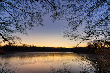 golden sunset on a lake