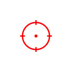 vector red crosshair, line icon