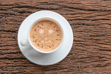 Coffee cup with text  Today is your day  motivational handwriting on wood backgrorud