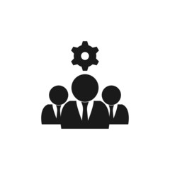 Teamwork icon gear simple vector illustration