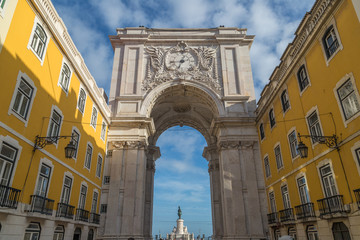 Arco da Rua Augusta at Praca do Comercio in Lisbon
