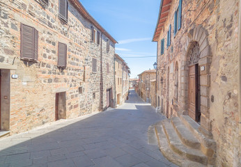 Radicofani (Italy) - The nice historical center of the medieval and renaissance town on Val d'Orcia,  Tuscany region, province of Siena