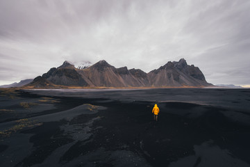 Man exploring icelandic lands