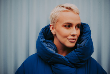 Fototapeta premium Icelandic beautiful woman lifestyle moments in Reykjavik