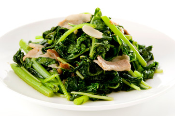 アマランサスと豚肉の炒め物