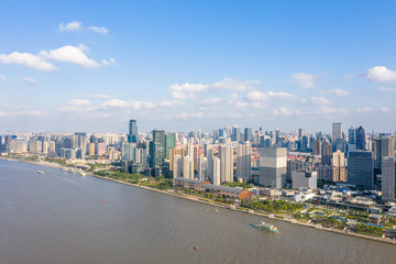 panoramic city skyline in shanghai china