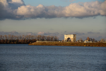 Cityscape overlooking the gateway. Uglich, Russia.	