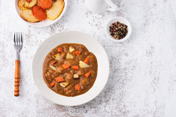 curry with potato and carrot Japan food background