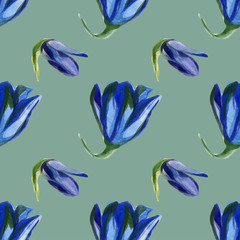 Seamless lily flower pattern. Watercolor seamless pattern of lily flowers. Floral bouquet vector  pattern with hand drawing lily flowers, colorful botanical illustration, floral elements.