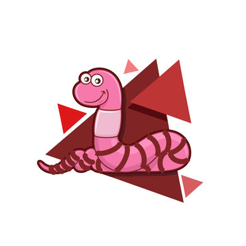 Worm mascot for kids logo