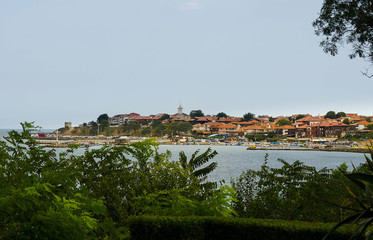 Nessebar, Bulgaria July 20 2019.Panoramic view of ancient town Nessebar, Bulgaria.Nessebar is one of the most ancient cities in Europe, founded more than 3200 years ago.