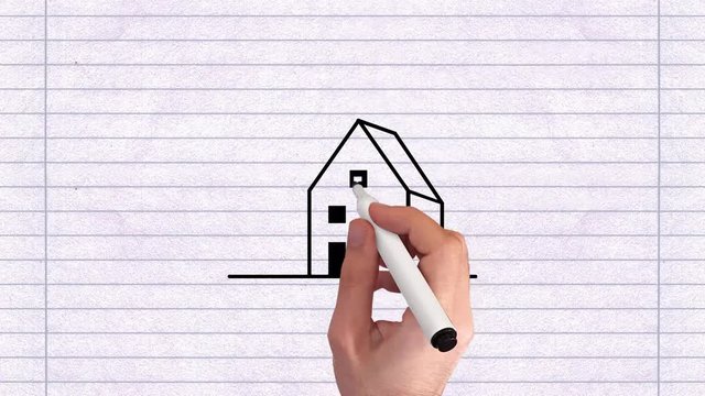 Animation Stift / zeichnen &ndash; Haus