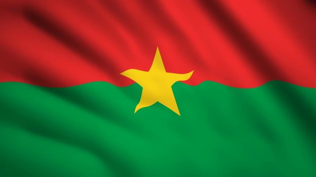 Burkina Faso flag Motion video waving in wind. Flag Closeup 1080p HD  footage