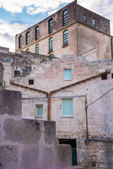 Fototapeta na wymiar street in old town of ancient Matera 