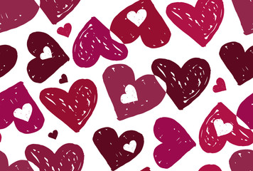 Love heart pattern background textile wallpaper hand drawn art template