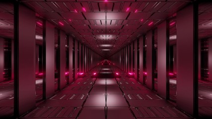 red tunnel corridor 3d rendering illustration background wallpaper