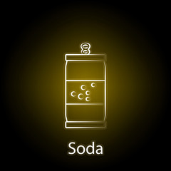 fast food soda line neon icon. Element of food illustration icon. Signs and symbols can be used for web, logo, mobile app, UI, UX