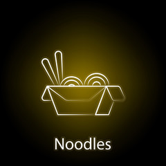 fast food noodles line neon icon. Element of food illustration icon. Signs and symbols can be used for web, logo, mobile app, UI, UX