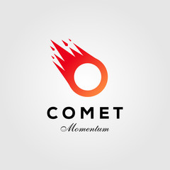 letter O comet meteor logo vector icon illustration design © linimasa