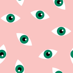 Abstract seamless pattern with eyes. Vector background. Pop art ornament