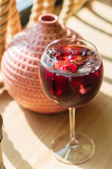 sangria with fresh fruits and berries
