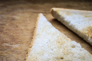 Sandwiches on a wooden table