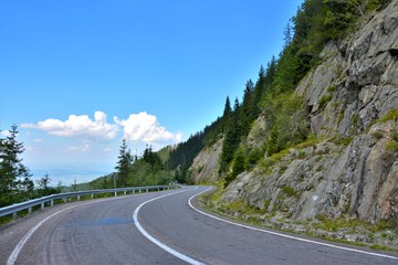 on Transfagarasan from Fagaras mountains in summer