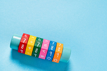 math tool on the blue background