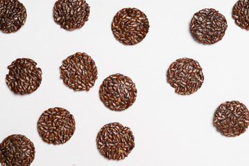 keto flax crackers, top view