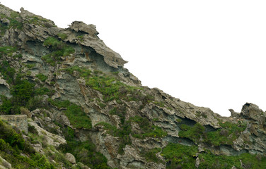 Isolated cliff, sloping to the right