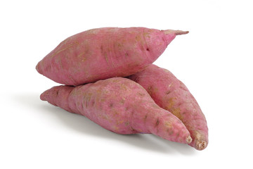 Sweet potato pink or purple color isolted on white background