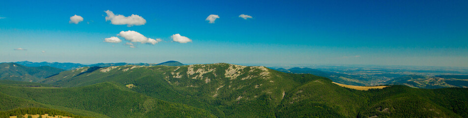 Fototapeta na wymiar Panorama of Carpathian mountains in summer sunny day ,Travel at Ukraine. Beauty of nature concept.