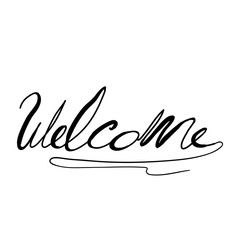 welcome lettering sign with doodle handdrawing style
