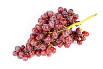 Ripe red grape on a white background