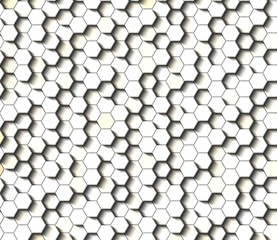 Honeycomb Light Grey, Silver, grid seamless background or Hexagonal cell