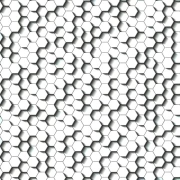 Honeycomb Light Grey, Silver, grid seamless background or Hexagonal cell © Fernando Batista
