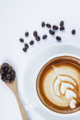 Latte coffee on a white background