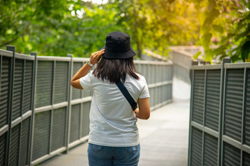 Canopy walkway ,Thailand's longest treetop walkway opens at the Queen Sirikit Botanical Garden.