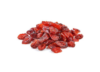 Dried cranberries isolated on white background