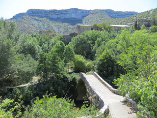 Fototapeta na wymiar The Roman Bridge - Circus of Navacelles in the south of France
