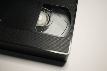 Old videotape on a white background