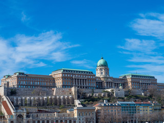 Fototapeta na wymiar Buda Castle is the historical castle and palace complex of the Hungarian kings in Budapest.The complex in the past was referred to as either the Royal Palace or the Royal Castle