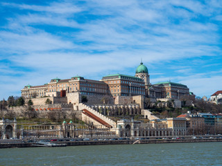 Obraz premium Buda Castle is the historical castle and palace complex of the Hungarian kings in Budapest.The complex in the past was referred to as either the Royal Palace or the Royal Castle