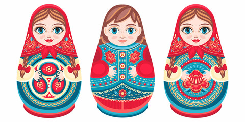 Russian nesting dolls Matryoshka. Babushka doll