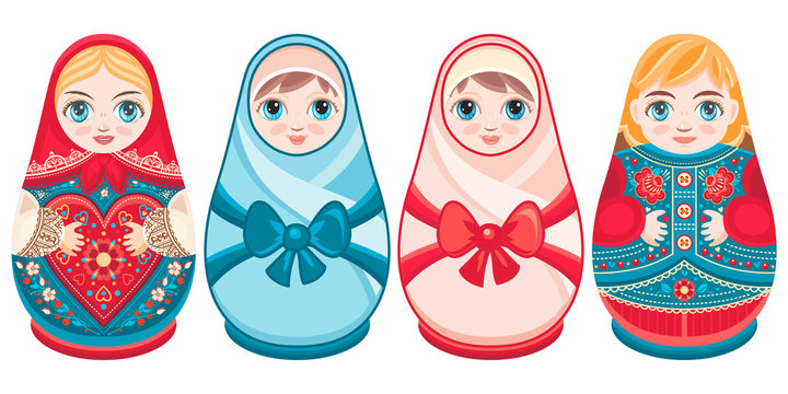 Russian nesting dolls Matryoshka. Babushka doll