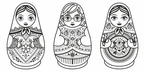 Obraz premium Russian nesting dolls Matryoshka. Babushka doll