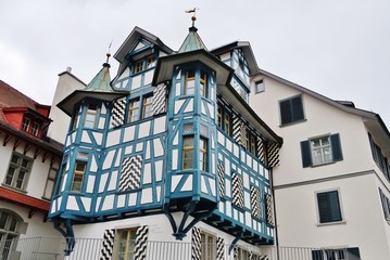 Fachwerkhaus mit Erker, St. Gallen, Schweiz
