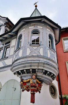 Erker, Haus zum grünen Hof, St. Gallen, Schweiz